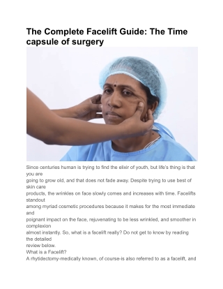 Facial Rejuvenation Bangalore