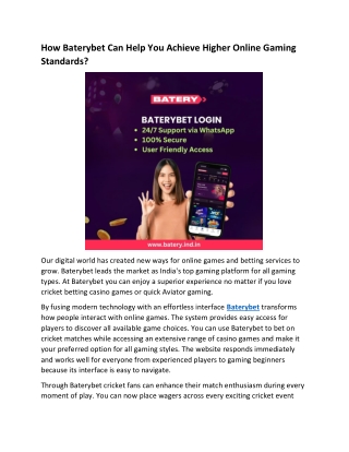 How Baterybet Can Help You Achieve Higher Online Gaming Standards