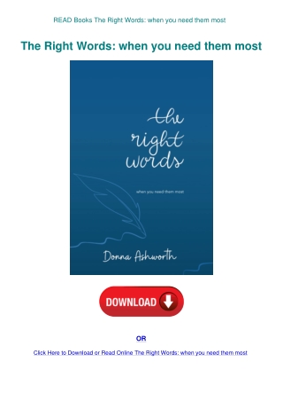 READ Books The Right Words when you need them most