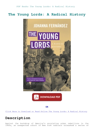 PDF Books The Young Lords A Radical History