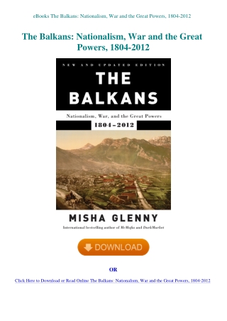 eBooks The Balkans Nationalism  War and the Great Powers  1804-2012