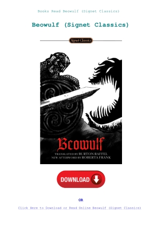 Books Read Beowulf (Signet Classics)