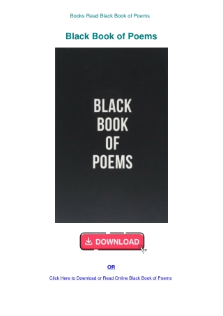 Books Read Black Book of Poems