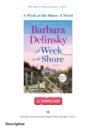PDF Books A Week at the Shore A Novel