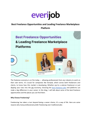 Best Freelance Opportunities and Leading Freelance Marketplace Platform