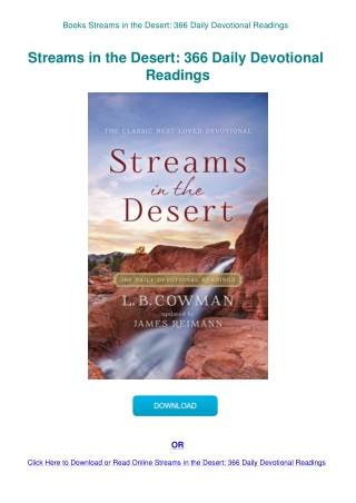 Books  Streams in the Desert 366 Daily Devotional Readings