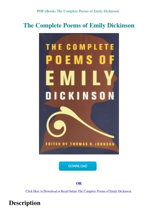 PDF eBooks The Complete Poems of Emily Dickinson