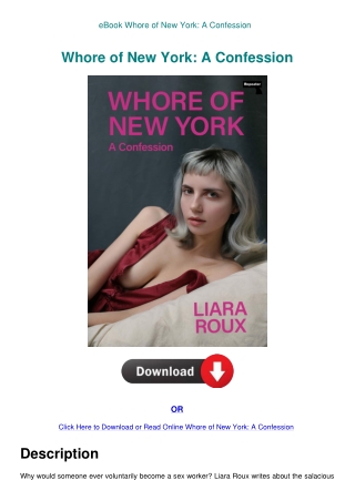 eBook Whore of New York A Confession