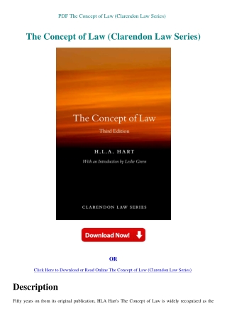 PDF The Concept of Law (Clarendon Law Series)