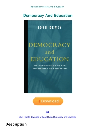 Books Democracy And Education