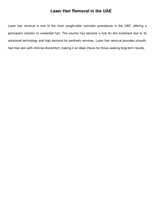 Laser Hair Removal in UAE