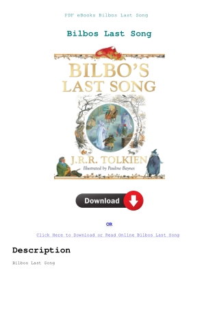 PDF eBooks Bilbos Last Song