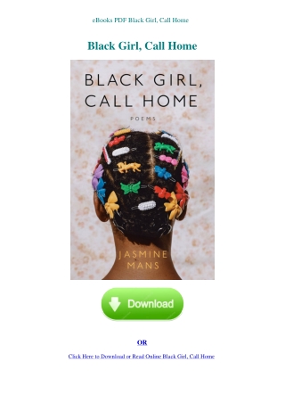 eBooks PDF Black Girl  Call Home