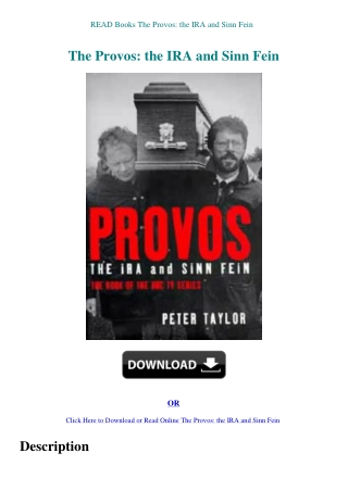 READ Books The Provos the IRA and Sinn Fein
