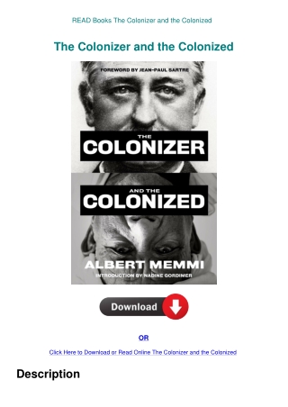 READ Books The Colonizer and the Colonized