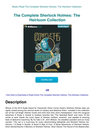 Books Read The Complete Sherlock Holmes The Heirloom Collection