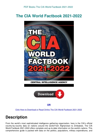PDF Books The CIA World Factbook 2021-2022