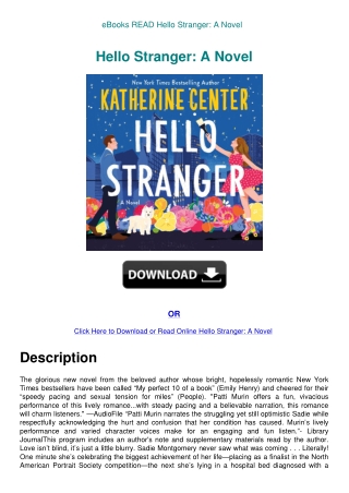 eBooks READ Hello Stranger A Novel