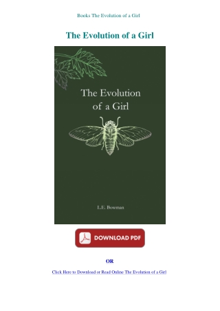 Books  The Evolution of a Girl