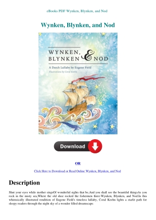 eBooks PDF Wynken  Blynken  and Nod