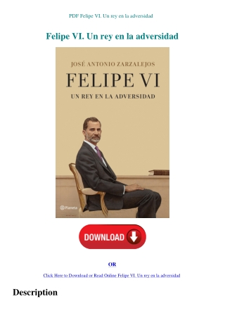 PDF Felipe VI. Un rey en la adversidad