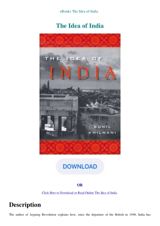 eBooks The Idea of India