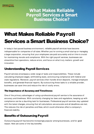 Reliable Payroll Services for Accurate Employee Payments