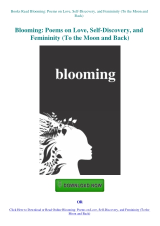 Books Read Blooming Poems on Love  Self-Discovery  and Femininity (To the Moon and Back)