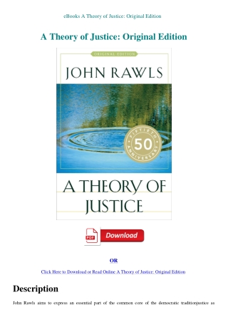 eBooks A Theory of Justice Original Edition