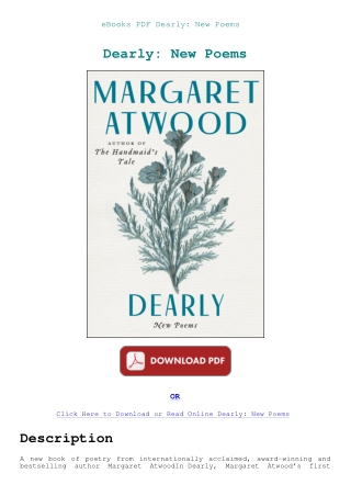 eBooks PDF Dearly New Poems