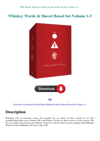 PDF Books Whiskey Words & Shovel Boxed Set Volume 1-3