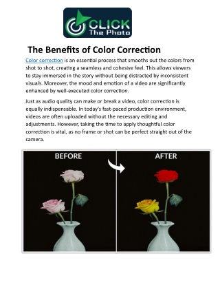 ..........The Benefits of Color Correction