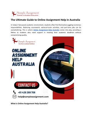 The Ultimate Guide to Online Assignment Help in Australia
