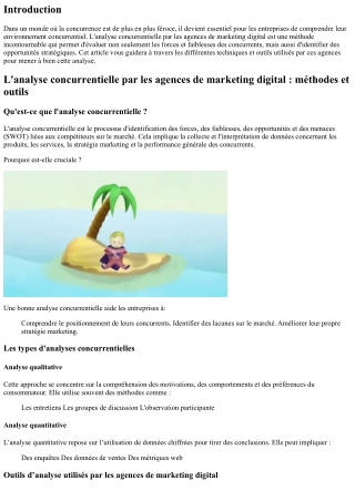 L'analyse concurrentielle par les agences de marketing digital : méthodes et out