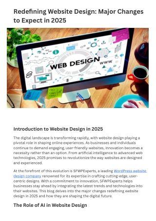 Redefining Website Design Major Changes to Expect in 2025
