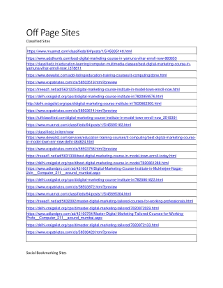 Off Page Sites
