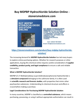 Buy MDPBP Hydrochloride Solution Online - stonersmedstore