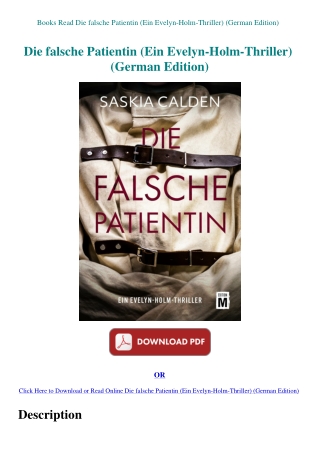 Books Read Die falsche Patientin (Ein Evelyn-Holm-Thriller) (German Edition)