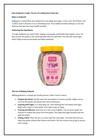 How Gulkand is made: The Art of Crafting Rose Petal Jam