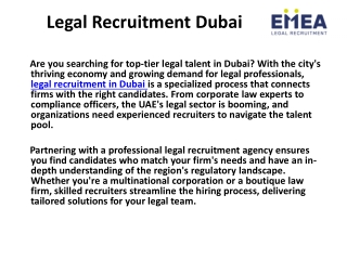 Global Legal Recruitment: Dubai, London, and Ireland Opportunities