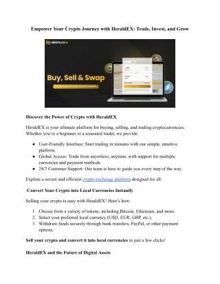 Empower Your Crypto Journey with HeraldEX_ Trade, Invest, and Grow