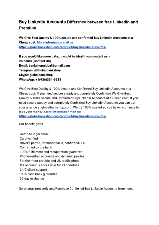 Buy Linkedin Accounts Difference between free LinkedIn and Premium