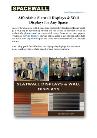 Affordable Slatwall Displays & Wall Displays for Any Space