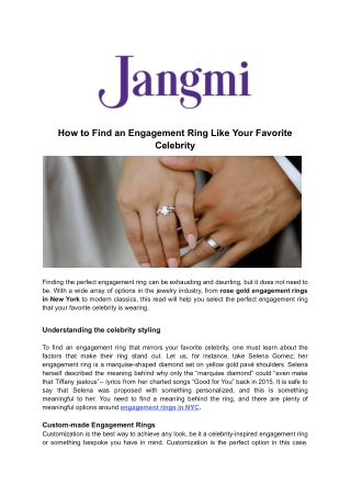 How to Find an Engagement Ring Like Your Favorite Celebrity