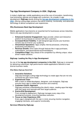 Top App Development Company in USA