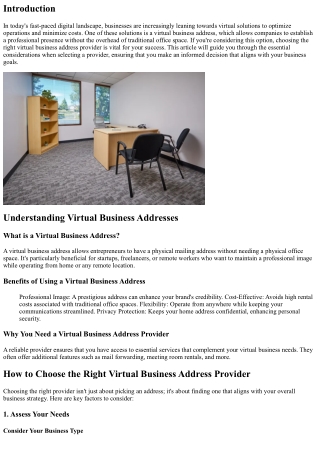 How to Choose the Right Virtual Business Address Company
