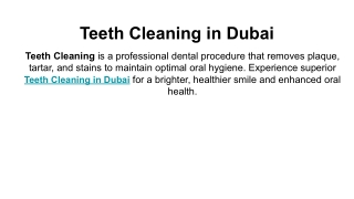 Teeth Cleaning in Dubai