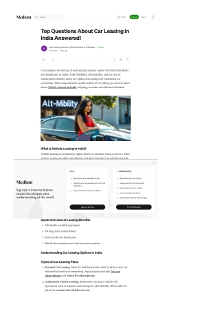 Top Questions About Car Leasing in India Answered!