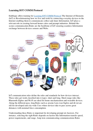 Learning IOT COMM Protocol