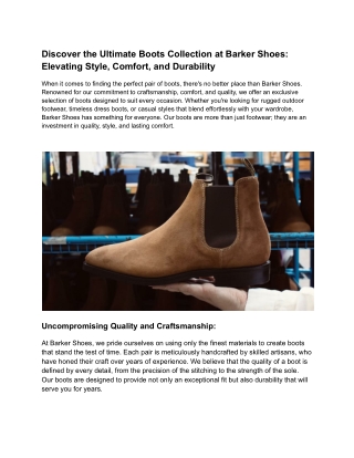 Ultimate Boots Collection at Barker Shoes